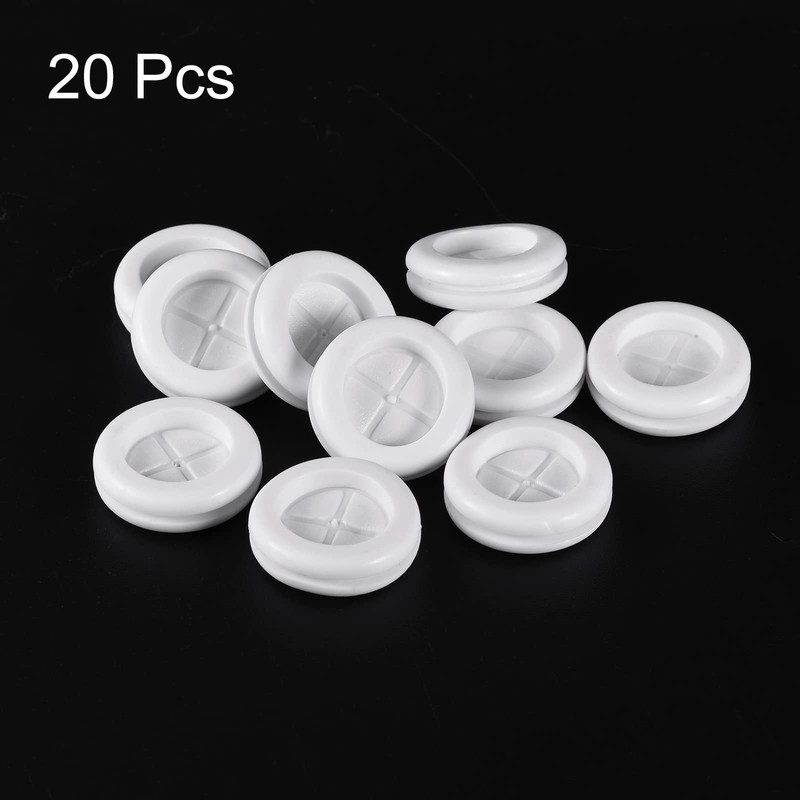 sourcing map Rubber Grommet Mount Dia 20mm Round Double-Sided for