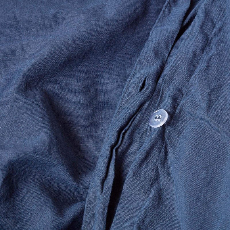 HOMESCAPES Luxury Soft Linen V Shaped Pillowcase Plain Navy Blue