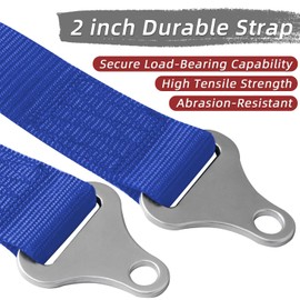 VEICOLO 4 Point Harness Heavy Duty Buckle Upgraded 2 Inch Blue Straps Compatible with Polaris Can Am All UTVs with Ventilated Memory Foam Padding 2 Pack