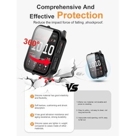 2 Pack,Case for Garmin Venu X1,daunke Ultra Slim Full Coverage Hard PC + Tempered Screen Film Proctective Cover,Shockproof,Scratch Resistant,Sturdy and Durable,Transparent+Black