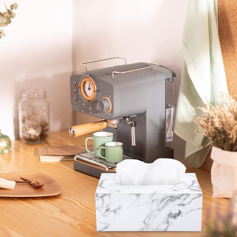 Sumnacon Stylish PU Leather Tissue Box Holder, Rectangular Napkin Holder