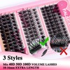 MOTIBACK Wimpern Extensions Set 148 Stück Lashes Cluster 40D+50D+100D Lash