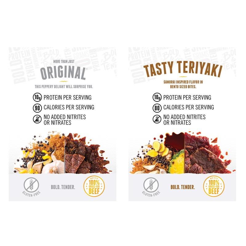 Perky Jerky Variety Pack 1oz Trial Bags, 5 Unique Beef