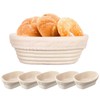 iFCOW 6 inch Banneton Bread Proofing Basket, 6pcs Oval Dough