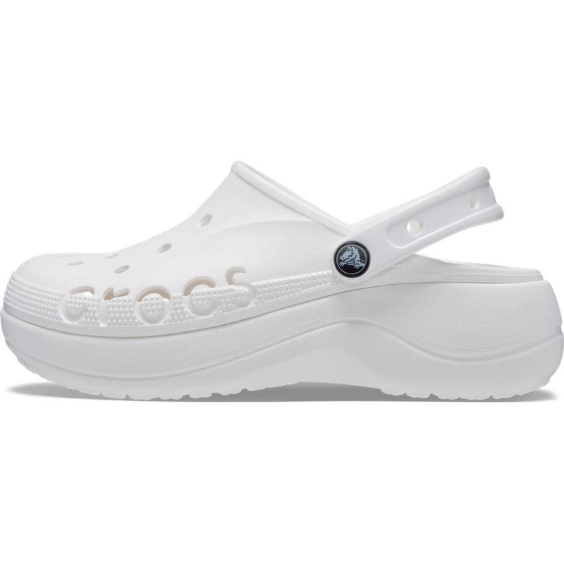 Crocs Women's Baya Platform Wooden Shoes, White