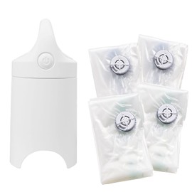 Earl Airsh Airsh 3-Piece Set with Compression Bag [Zacca Lab. Original Set] Airsh + Compression Bags for Single and Double (2 Pieces each) | Set with Futon Compression Bags, Valve Type, Electric Pump