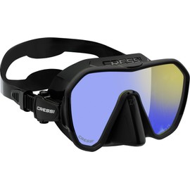 Cressi Z2 Frameless Masks, Black/Yellow, Inner Yellow with Blue Outer Reflection Lens