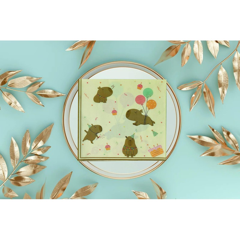 40Pcs Capybara Napkins Paper,Capybara Patterned Napkins for Home Kitchen Capybara
