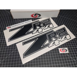 ZR2 4x4 Decals (2-Pack) Bedside Fender Stickers Fits 2022-2025 Silverado Colorado Select Color: (Gloss Blackout)