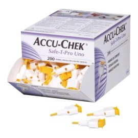Lancetas Safe-t-pro Uno Accu-chek 200 Unidades Color Blanco