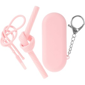 1juego Silicón Reutilizable Travel Straw Kit con Caja Llavero Limpia Pajillas y Pajillas Colores para Viaje Aire Fiesta Bebidas Pajillas de Silicona Caja Llavero Limpia Pajillas
