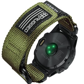 HEMSUT Nylon Sports Watch Band, 22mm Military Strap Compatible with Garmin Fenix 8 47mm /7/7 Pro/6/6 Pro/5/5 Plus/E 47mm, MARQ Athlete/Golfer/Driver/Captain/Adventurer/Commander, Instinct 2