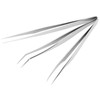 3Pcs Eyelash Extension Tweezers Set Silver Mirror Light DolphinShaped Easy