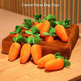 Carrot Farm Dog Toys, 4/12PCS Pet Carrot Plush Toys, Dog Carrot Chewing Toys, Hide and Seek Carrot Farm Dog Toys