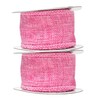 Mandala Crafts Pink Burlap Ribbon 2 Inches Wide Jute Ribbons