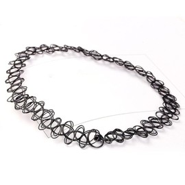 Cimenexe Gothic Black Tattoo Choker Necklace Henna Tattoo Collar Necklace Short Stretch Elastic Necklace Punk Tattoo Stretchy Necklace Choker Jewellery for Women and Girls