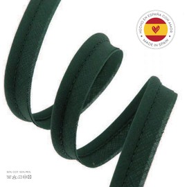 TEXTEX = Piping Cord for Sewing Clothes and Textiles. Composition Polyester 50% and Cotton 50%. 10mm Wide Flap. Pieces of 10 Metres - (Green Bottle)