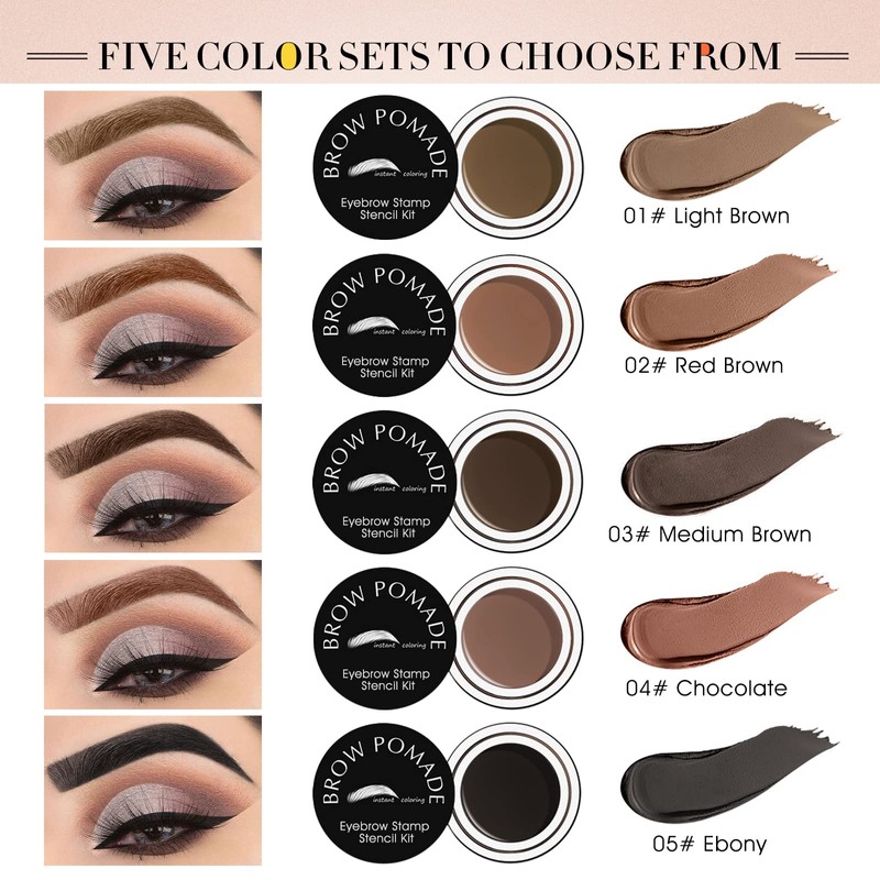 Eyebrow Stamp Stencil Kit - for Waterproof Eyebrows Makeup, Eyebrow