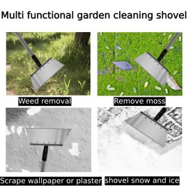 RISETEX Multifunctional Garden Shovel – 54" Heavy Duty Stainless Steel Cleaning Tool with Adjustable Handle for Weeding, Lawn Edging, Snow/Ice Removal & Digging, Durable Outdoor Spade & Scraper