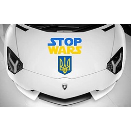 Ukraine Flag car Decal Support Ukraine Flag for Cars, Ukraine Bumper Sticker Motivation Slogan Die-Cut Vinyl Sticker Decal, Blue and Yellow Ukrainian Flag car Sticker for Truck SUV and Vans