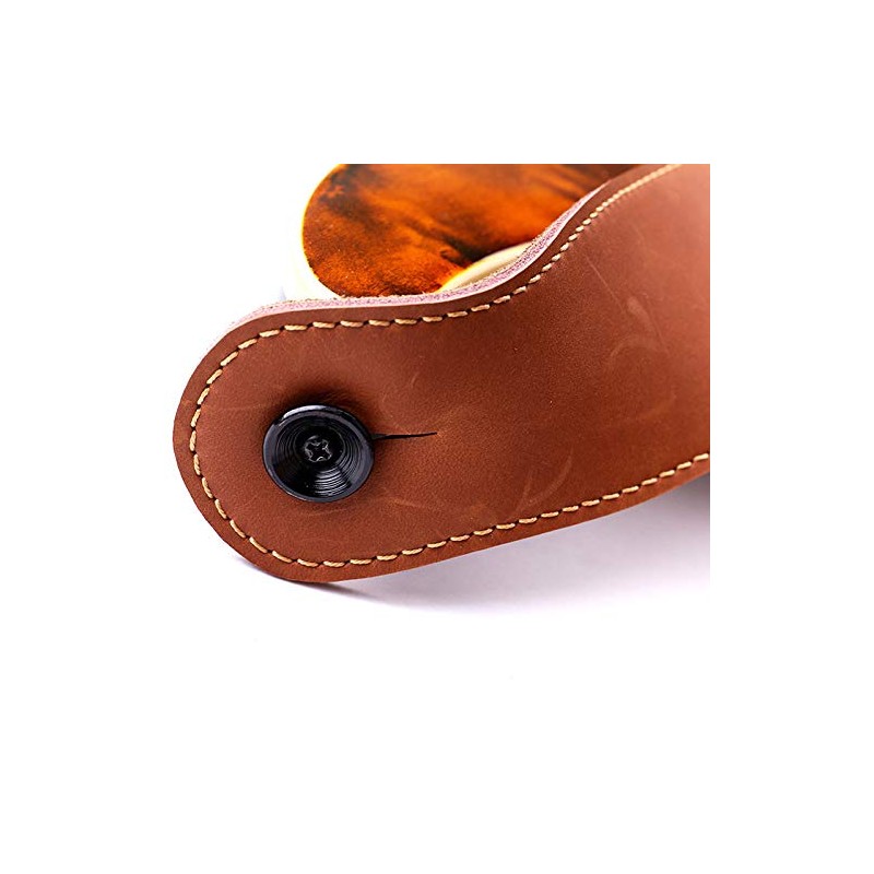 Guitar Accessories Thick Genuine Leather Electric Bass Guitar Strap Adjustable