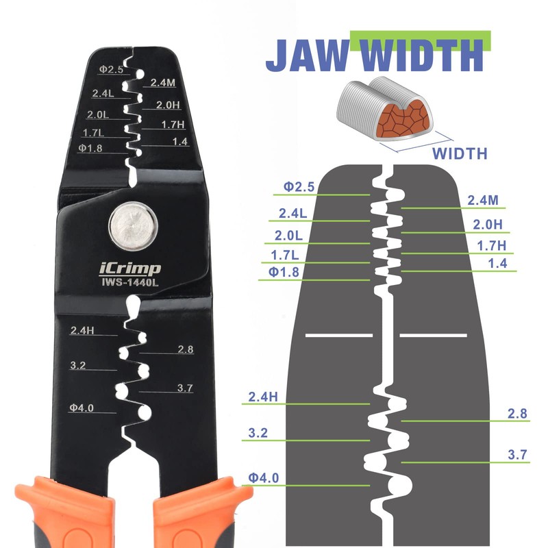 iCrimp Open Barrel Terminals Crimper for Various-sized Contacts AWG 28-14