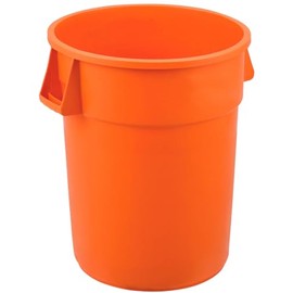 Regal Altair Round Commercial Trash Can. Waste Container for Home, Sidewalks, Roadside, Outdoor Multi-Purpose Can (44 Gallon, Trash Can, Orange)