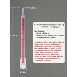 LUAZEX Dual Barrel Mixing Nozzle 20 Double epoxy Spray Gun nozzles Suitable for 200ml and 400ml Manual Ink cartridges 1：1,Used for filling and repairing joints（20 Pieces）