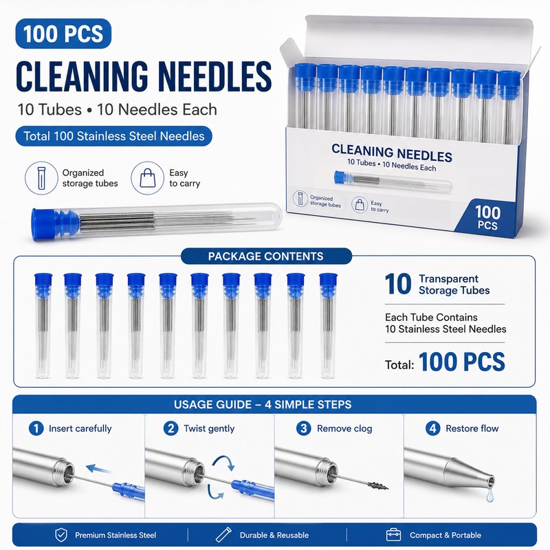Stainless Steel Cleaning Needle Kit for Nozzles – 0.4mm Detail