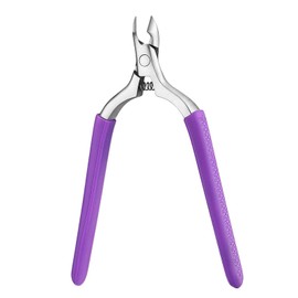 Cmetta Precision Cuticle Nippers Trimmer with Silicone Handles, Spring-Loaded Stainless steel Nail Clippers for Manicure Pedicure, Refined Edge Cuticle Remover Cutter Pusher Kit Tools (Purple-1 PACK)