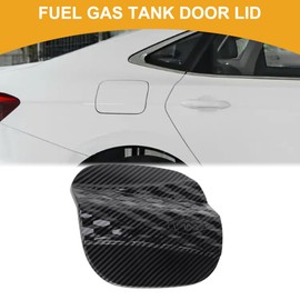 Partuto Fuel Tank Door Cap for Hyundai Sonata 2024-2025 Fuel Filler Flap Cover Adhesive Type Carbon Fiber Black ABS