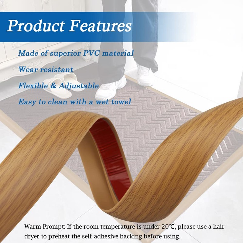 Floor Transition Strip Self Adhesive Carpet & Flooring Transitions Edging