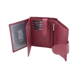 Wallet with outside lock LEAS, Genuine Leather, red - ''LEAS Special Edition''