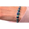 Generation Gems AZURITE Round Gemstone Cabochon Sterling Silver Bracelet J368166
