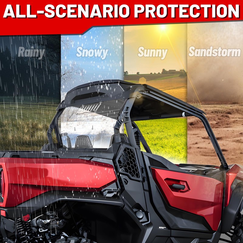 StarknightMT 2021+ Commander Vented Rear Windshield Back Window Compatible with