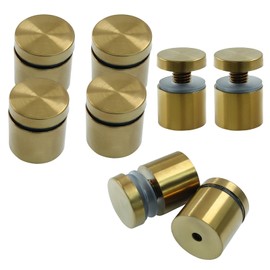 Kemcatui 8 Pack Sign Standoff Screws, Gold Wall Mount Standoff Advertising Standoff, Stainless Steel Standoff Screws for Acrylic Sign Holder（1 x 1 Inch）