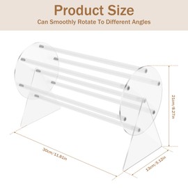 Muross Hair Clip Organizer, 360 Degree Rotating Claw Clip Organizer, Acrylic Display Holder for Claw Clips, Reusable Hair Clip Display Stand for Vanity Table Dressing Table and Beside Table