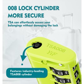 ANVIL 4 Digit Luggage Locks, TSA Locks for Luggage, Advanced TSA008 core, Alert Indicator for Your Travel Lock, Suitcase Lock. (4, Grass Green)