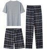 Tshyfiper Mens Pajamas Set Man 3Pcs Plaid Pjs Sets Short