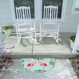 Eview Half Round Rubber Door Mat, Decorative Indoor Outdoor Doormat Non Slip Front Doo