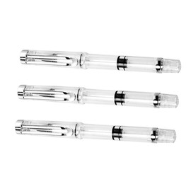 Gadpiparty 3Pcs Refillable Calligraphy Brush Pens Set Watercolor Drawing Pens with Transparent Body for Smooth Writing for School Office and Art Projects