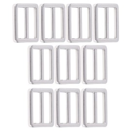 Hapivida Pack of 10 Adjustable Triglides Slides, 25 mm Metal Sliding Buckle, Slider Regulators Belt Sliders for Handmade Bags, Backpack, Luggage Bag, silver