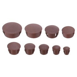 sourcing map 360pcs 9 Sizes Plastic Hole Plugs, Dark Brown Screw Caps Cover Flush Type Panel Snap in Locking Round Drilling Hole Plug for Cabinet (3/16" 1/4" 5/16" 3/8" 1/2" 5/8" 3/4" 7/8" 1")