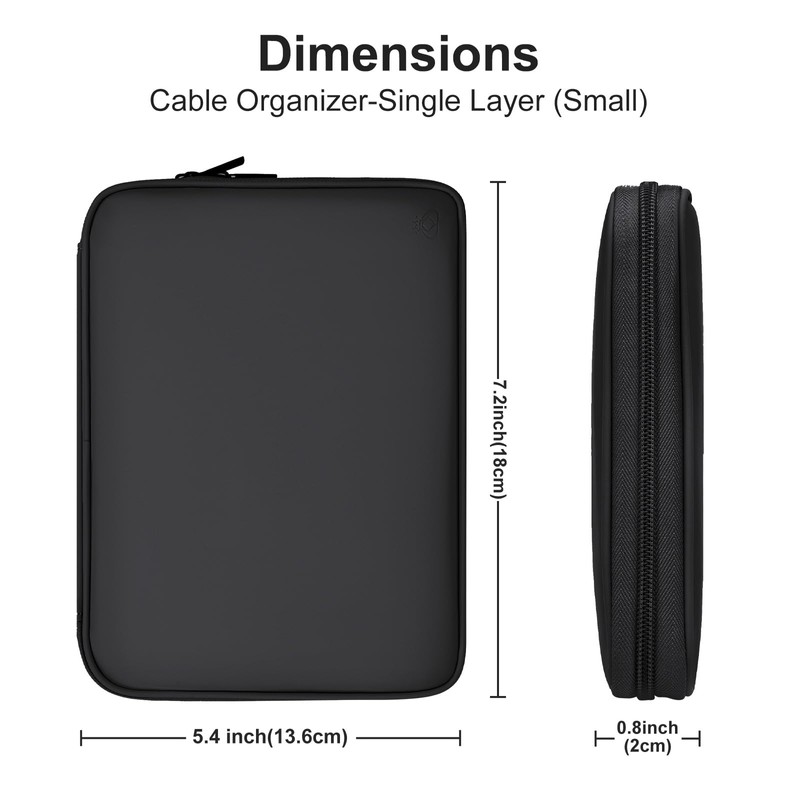 Miloocul Leather Cord Organizer Bag Portable Tech Organizer Travel Case