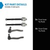 TRQ Front Inner & Outer Tie Rod Set Driver &
