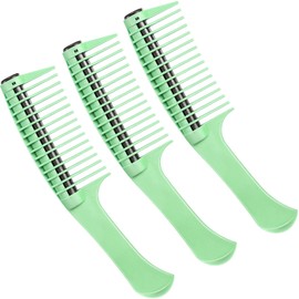 Leinuosen 3 Packs Hair Comb with Roller, Detangling Comb with Roller Integrated Anti Splicing for Salon Barber Hair Dye(Green)