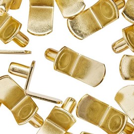 WidgetCo 1/4" Brass L Shelf Pins, Shelf Supports, Architectural Finish (Qty 100)