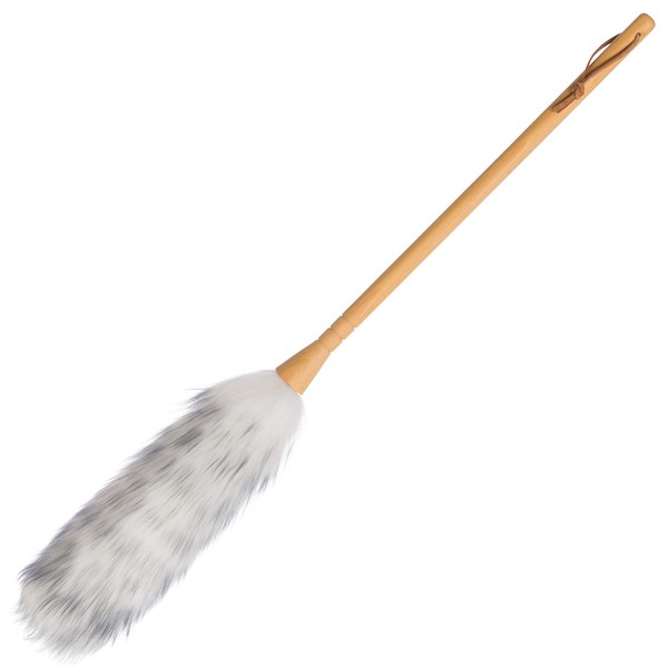 REDECKER Ostrich Feather Duster with Varnished Wooden Handle, 35-3/8-Inches