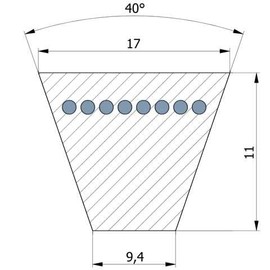 Keilriemen 17 x 1118 Li - B44 - DIN 2215 Klassischer Keilriemen