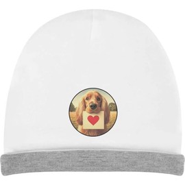 Azeeda 'Cocker Spaniel Love Note' Kids Slouch Hat (KH00037292) White